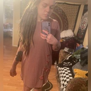 Striped floral dress